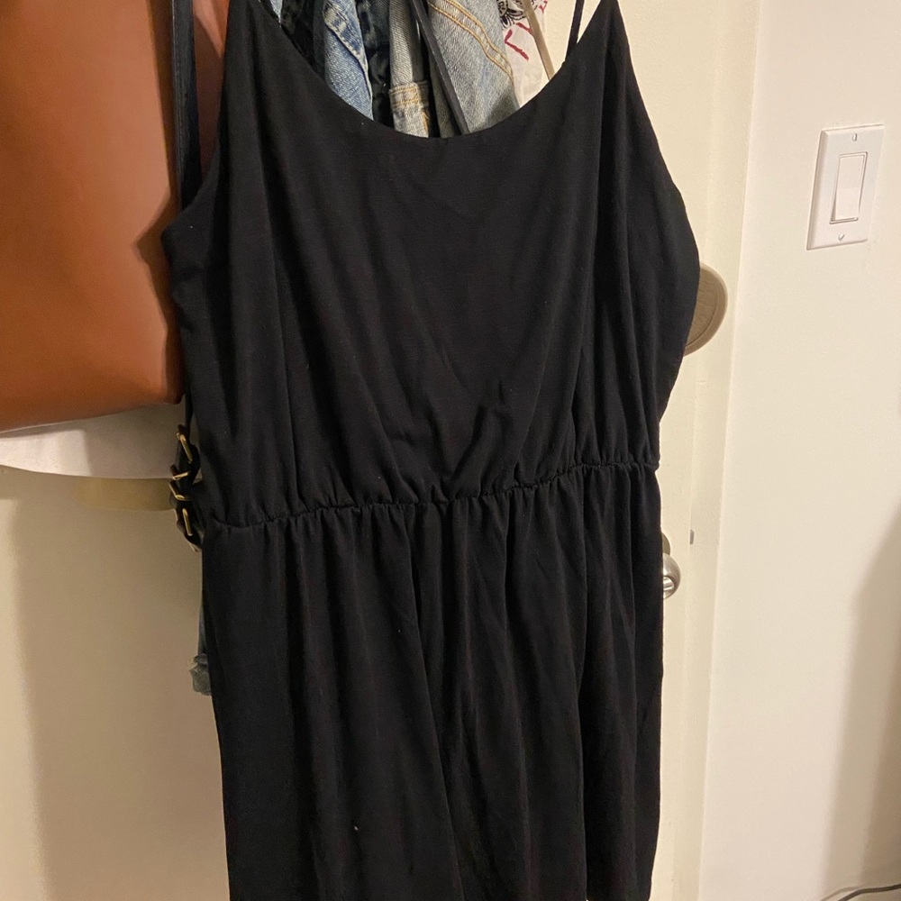 Waist-Defined Tank Minidress - Black